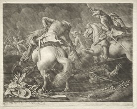 Skirmish between Prussian and Hungarian Hussars. Georg Philipp I Rugendas (German, 1666-1742).