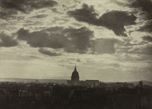 Untitled (Cloud Study with Les Invalides), 1860. Charles Marville (French, 1816-1879). Albumen