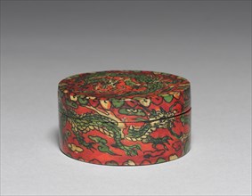 Incense Box with Dragon Design, 1600s-1700s. Korea, Joseon dynasty (1392-1910). Wood carved with