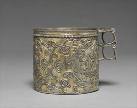 Beaker, c. 700. Central Asia or Tibet, early 8th century. Silver with gilding; diameter: 10.2 cm (4