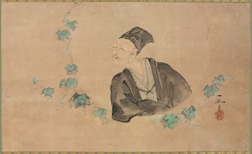 Portrait of Basho, 1700s. Ichijun (Japanese, active 1700s). Hanging scroll; ink and color on paper;
