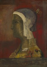 Symbolic Head, c. 1890. Odilon Redon (French, 1840-1916). Oil on paper mounted on canvas; framed: