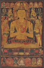 Tantric Buddha Vairochana, c. 1150-1200. Central Tibet, last half 12th Century. Opaque watercolor,
