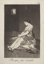 The Caprichos:  Because She Was Susceptible, 1799. Francisco de Goya (Spanish, 1746-1828). Aquatint