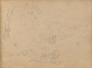 Album with Views of Rome and Surroundings, Landscape Studies, page 44a: Figures in a Landscape.