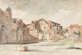 Album with Views of Rome and Surroundings, Landscape Studies, page 22a: "Terme di Diocleziano,