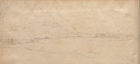 Album with Views of Rome and Surroundings, Landscape Studies, page 03b: Roman Panoramic Landscape.