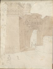 Album with Views of Rome and Surroundings, Landscape Studies, page 50a: Roman Architectural View.