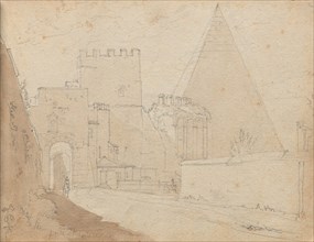 Album with Views of Rome and Surroundings, Landscape Studies, page 08a: "Porta St. Paolo". Franz