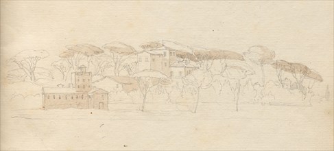 Album with Views of Rome and Surroundings, Landscape Studies, page 30a: Roman Panoramic View. Franz