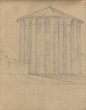 Album with Views of Rome and Surroundings, Landscape Studies, page 32a: Roman Temple. Franz Johann