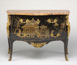 Chest of Drawers (Commode), c. 1750- 1765. Probably by Adrien Faizelot Delorme (French). Oak, black