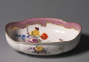 Basin, c. 1765. Meissen Porcelain Factory (German). Porcelain; overall: 8.1 x 26.2 x 22.1 cm (3
