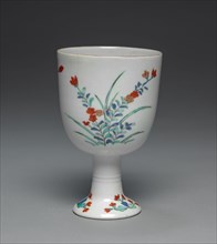 Goblet with Three Sprigs of Flowers: Ko Imari Type, c. 1700. Japan, Edo Period (1615-1868).