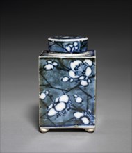 Tea Container with Plum Blossoms, 1800s. Aoki Mokubei (Japanese, 1767-1833). Porcelain with