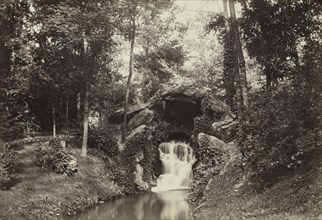 Bois de Boulogne album : View of the Small Grotto toward the Deer Pond, Bois de Boulogne, 1858.