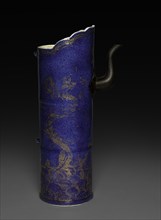 Cylindrical Ewer with Dragons Pursuing Flaming Jewel, 1662-1722. China, Jiangxi province,