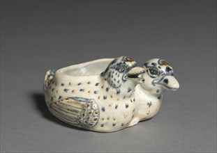 Double Ducks Jar, 1400s. Vietnam (Annam), 15th century. Porcelain with underglaze blue and iron