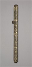 Sheath for a Dagger, c. 1600. Case: iron alloy with gold inlay; pen: feather; overall: 33.5 cm (13