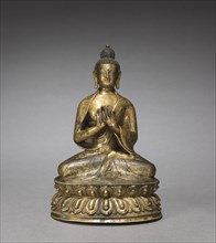 Seated Maitreya Buddha, c. 1400. Western Tibet, Yongle Period (1403-1424). Bronze; overall: 18.6 cm