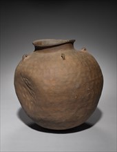 Short-necked Storage Jar, 300s. Korea, Three Kingdoms period (57 BC-AD 668). Gray earthenware with