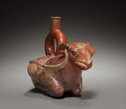 Llama Vessel, c. 200-550. Peru, North Coast, Moche style (50-800). Earthenware with colored slips;
