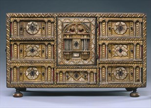 Chest, late 1600s. Spain, Colonial, late 17th Century. Turned and joined wood, gilded and painted