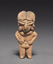 Male Figurine, 400-100 BC. Mexico, Guanajuato, Chupícuaro. Pottery with white and red pigment;