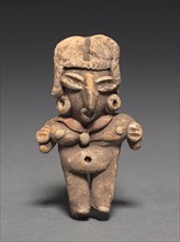 Female Figurine, 400-100 BC. Mexico, Guanajuato, Chupícuaro. Pottery with white and red pigment;
