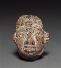 Figurine Head, 100 BC - 300. Mexico or Central America, Maya(?). Pottery; overall: 5.4 x 4.3 x 3.7