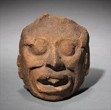 Face Fragment, 600-1000. Mexico, Palenque region(?), Maya. Molded pottery; overall: 15.5 x 13 x 9