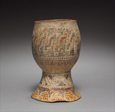 Drinking Cup, 900-1519. Mexico, Cholula(?), Mixteca-Puebla style. Pottery with burnished, colored