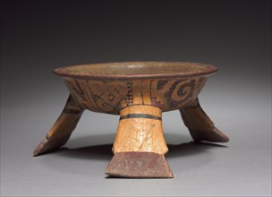 Tripod Bowl with Painted Underside, 1200-1519. Mexico, Oaxaca, Mixtec, 13th-16th century. Pottery