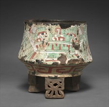 Vessel with Butterfly Headdress, 1-550. Central Mexico, Teotihuacán, 1-550. Ceramic, stucco,