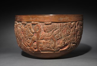 Bowl, c. 500-1000. Mexico, South-central Veracruz. Molded, carved, and burnished pottery; diameter: