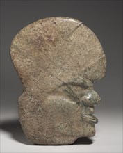 Ballgame Thin Stone Head (Hacha), 600-900. South or southeast Mesoamerica, Classic Veracruz style