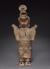 Standing Female Figure, 600-900. Mexico, Veracruz, Veracruz Monumental Sculpture type. Burnished