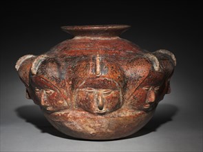 Vessel with Crested Heads, 200 BC-AD 300. West Mexico, Colima, Comala style (200 BC-AD 300).
