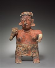 Standing Female Figure, c. 100 BC-AD 300. Mexico, Nayarit, Ixtlan del Rio style. Earthenware with