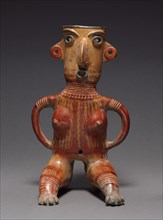 Seated Female Figure, 100 BC - 300. Mexico, Jalisco, Zacatecas style. Pottery with burnished,