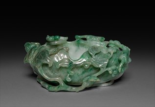 Brushwasher in Shape of Lotus Leaf, 19th Century. China, Qing dynasty (1644-1911). Translucent