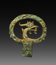 Sword Handle with Dragon Head Design, c. 200s. Japan, Kofun Period (c. 3rd century-538). Gilt
