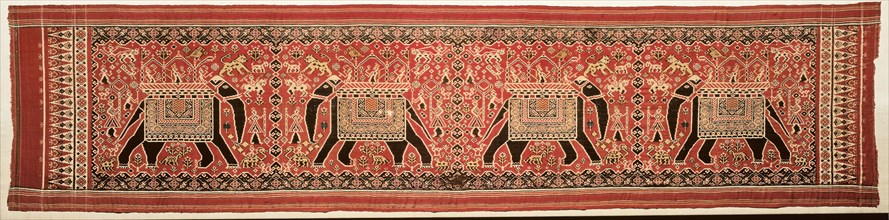 Patolu, 19th century. India, Gujarat, 19th century. Tabby weave, double ikat; silk and cotton;