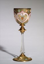 Gold Enamelled Stemmed Glass, c 1875- 1925. Germany, Late 19th- Early 20th century. Blown glass;