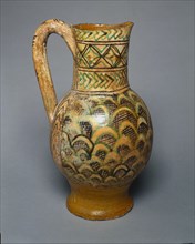 Jug with Scale Pattern, c. 1350. Italy, Siena, 14th century. Tin-glazed earthenware (maiolica);