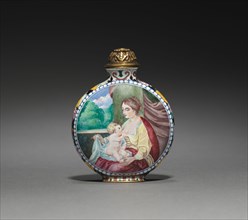 Snuff Bottle with European Figures, 1736-1795. China, Qing dynasty (1644-1912), Qianlong mark and