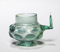 Footed Cup with Handle (Scheuer), c. 1500-1525. Germany, probably Saxony, 16th century. Green