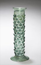 Tall Beaker with Prunts (Stangenglas), late 1400s. Germany, late 15th century. Green glass;