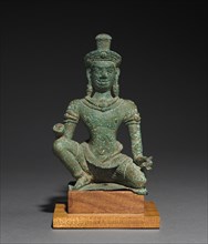 Kneeling Worshipper, 12th Century. Cambodia, Angkor Wat style. Bronze; overall: 14 x 8.7 cm (5 1/2