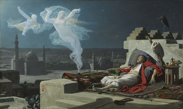 A Eunuch's Dream, 1874. Jean Lecomte du Nouÿ (French, 1842-1923). Oil on wood; framed: 54 x 74.5 x